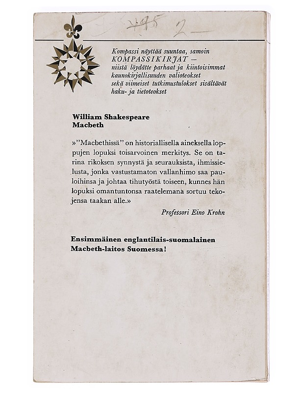 Macbeth - William Shakespeare - Runot ja näytelmät - 10105624379 - 1