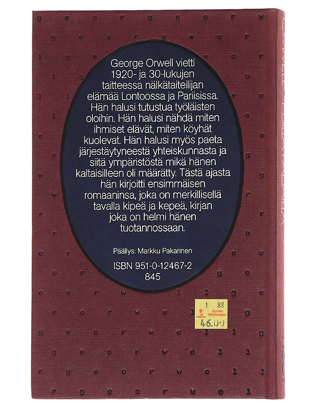 Puilla paljailla Pariisissa ja Lontoossa - Orwell, George - Elämäkerrat ja muistelmat - 10105624513 - 1