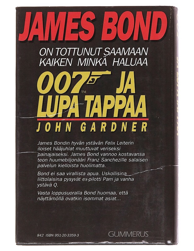 007 ja lupa tappaa - Gardner, John - Romaanit ja novellit - 10105624577 - 1