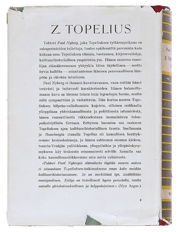 Z. Topelius, elämäkerta, osa I - Paul Nyberg - Elämäkerrat ja muistelmat - 10105624631 - 1