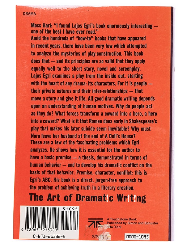 The Art of Dramatic Writing - Lajos Egri - Tietokirjat ja oppaat - 10105624707 - 1