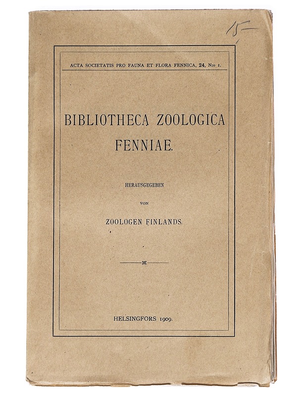 Bibliotheca Zoologica Fenniae - Tietokirjat ja oppaat - 10105624747 - 0