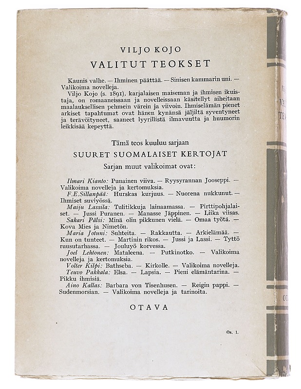 Valitut teokset - Viljo Kojo - Romaanit ja novellit - 10105624809 - 1