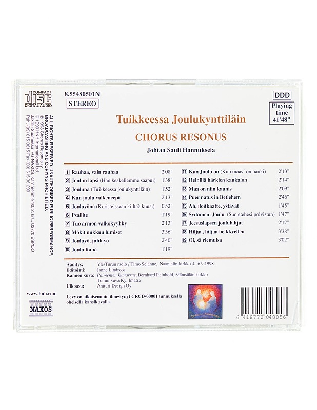 Chorus Resonus - Tuikkeessa Joulukynttiläin - CD - CD-levyt - 10105624990 - 1