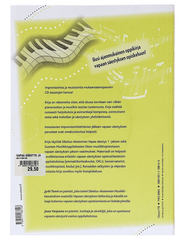 Vapaa säestys ja improvisointi - Tenni, Jyrki - Tietokirjat ja oppaat - 10105624996 - 1