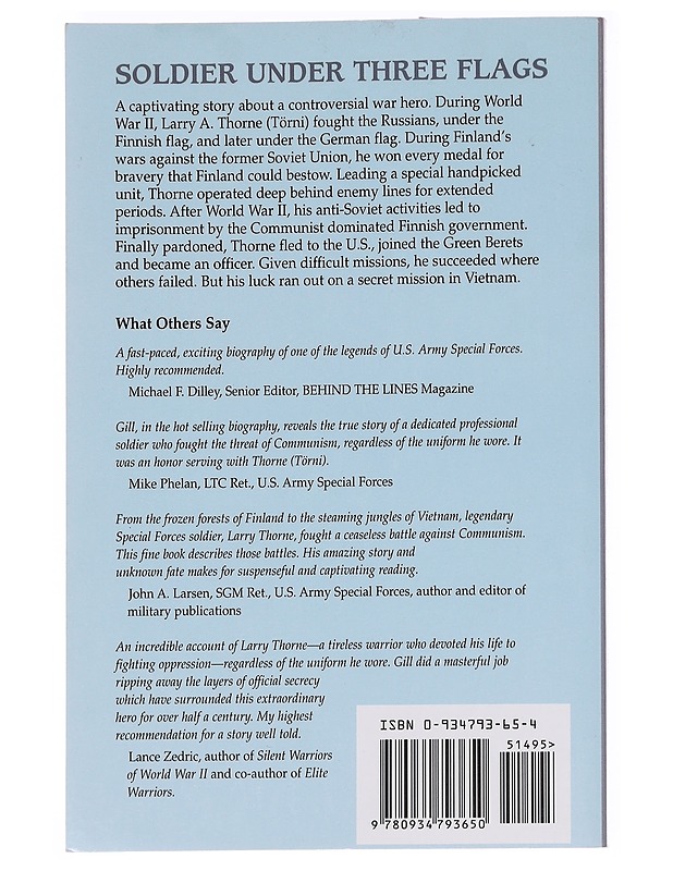 Soldier under three flags : exploits of Special Forces' Captain Larry A. Thorne - Tietokirjat ja oppaat - 10105625078 - 1