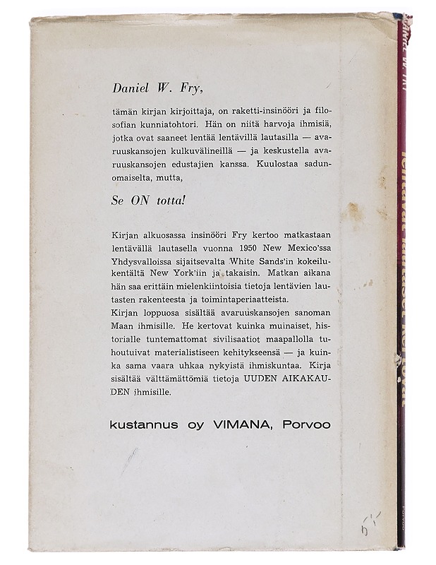 Lentävät lautaset kertovat - Daniel W. Fry  - Tietokirjat - 10105625080 - 1