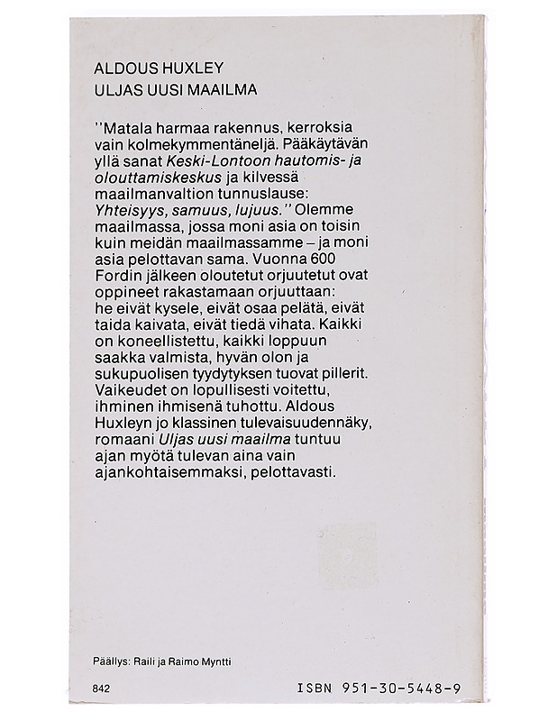 Uljas uusi maailma - Huxley, Aldous - Nuorten kirjat - 10105625290 - 1