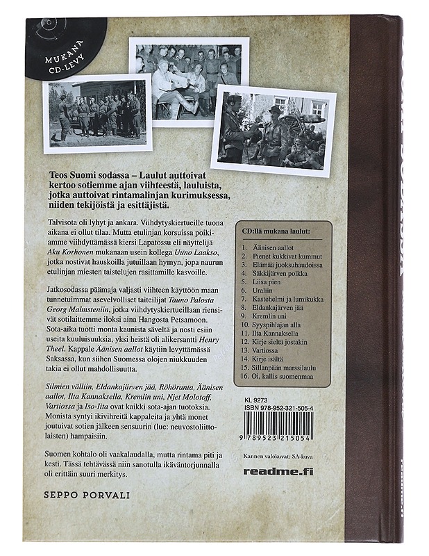 Suomi sodassa / laulut auttoivat - Seppo Porvali - Elämäkerrat ja muistelmat - 10105625308 - 1
