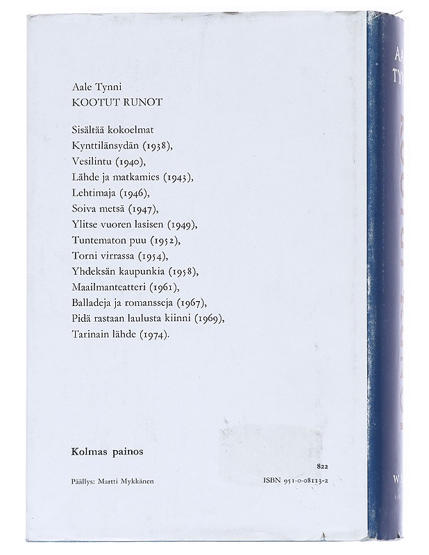 Kootut runot - Aale Tynni - Runot ja näytelmät - 10105625337 - 1