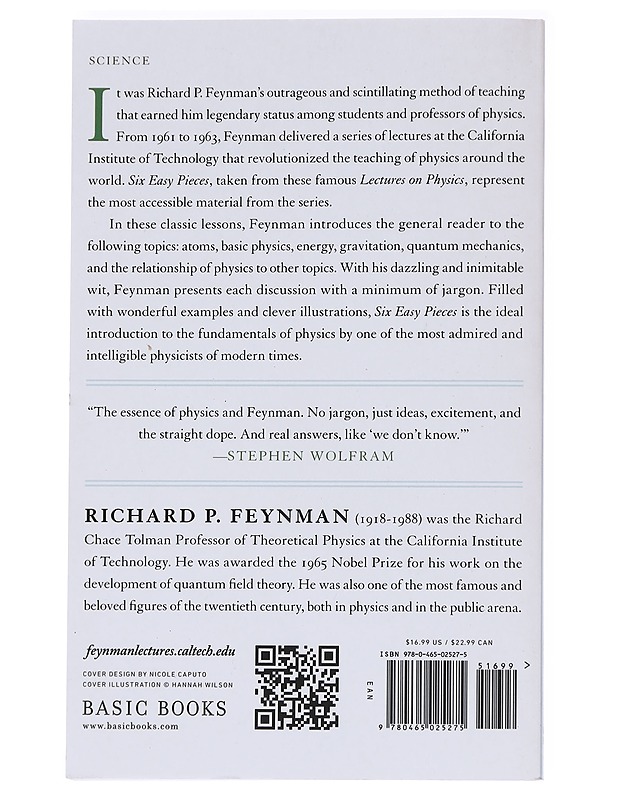 Six Easy Pieces: Essentials of Physics Explained by Its Most Brilliant Teacher - Richard P. Feynman  - Tietokirjat ja oppaat - 10105625357 - 1