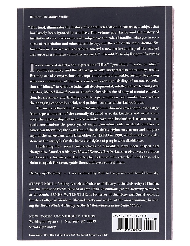 Mental retardation in America - Steven Noll, James W. Trent Jr - Harrastekirjat - 10105625706 - 1