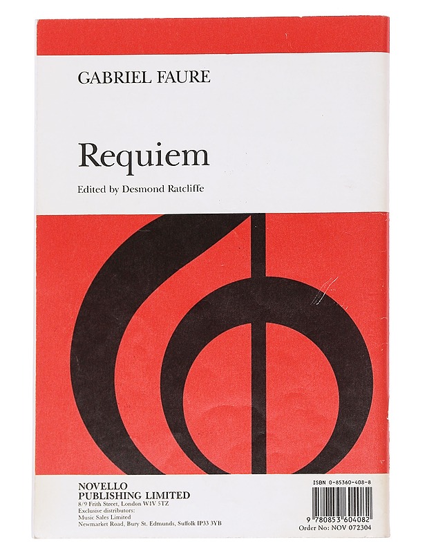 Requiem, op. 48 : for soprano & baritone soli, SATB & orchestra : vocal score - Fauré, Gabriel - Musiikki- ja elokuvakirjat - 10105625778 - 1