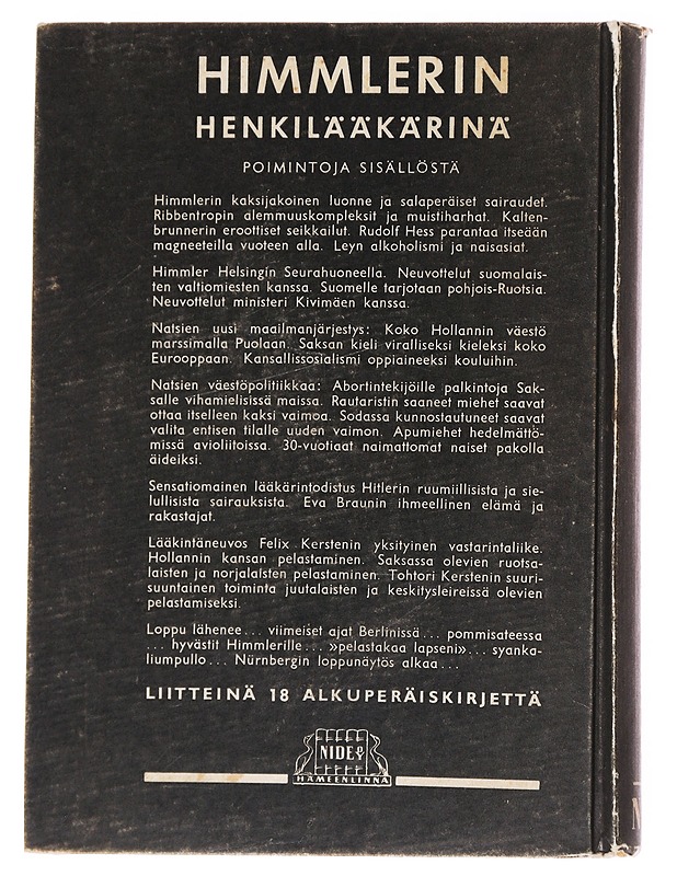 Himmlerin henkilölääkärinä - Felix Kersten - Elämäkerrat ja muistelmat - 10105625843 - 1