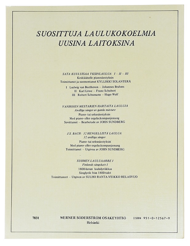 100 kuuluisaa yksinlaulua III, Robert Schumann, Hugo Wolf - Robert Schumann - Harrastekirjat - 10105625862 - 1