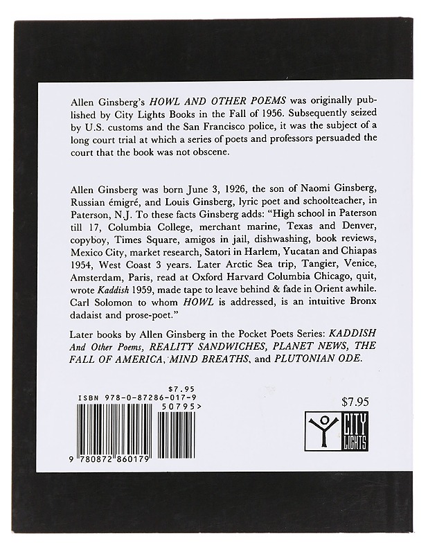 Howl and other poems - Ginsberg, Allen - Runot ja näytelmät - 10105625935 - 1