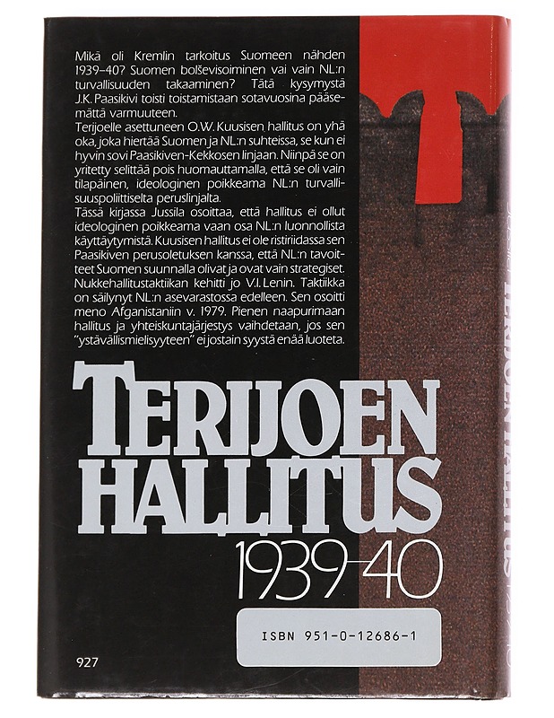 Terijoen hallitus 1939-40 - Osmo Jussila - Historiakirjat - 10105626000 - 1