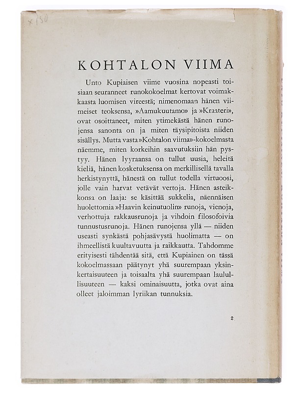 Kohtalon voima - Unto Kupiainen - Runot ja näytelmät - 10105626005 - 1