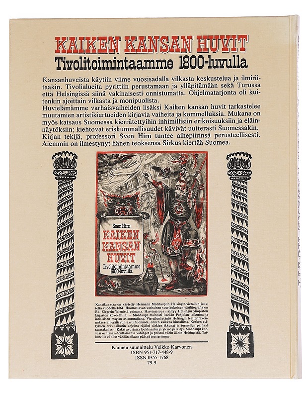 Kaiken kansan huvit ; Tivolitoimintaamme 1800-luvulla - Sven Hirn - Historiakirjat - 10105626137 - 1
