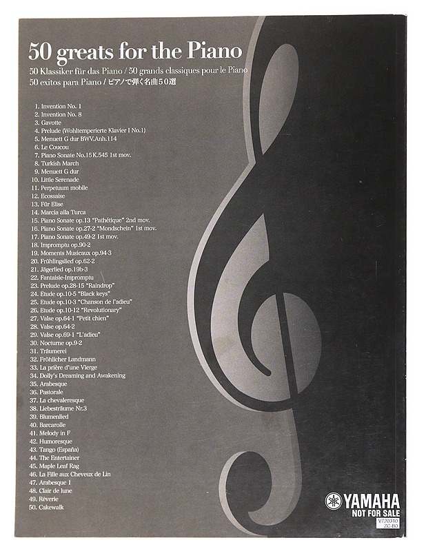50 Greats for the Piano -  Yamaha - Musiikki- ja elokuvakirjat - 10105626241 - 1