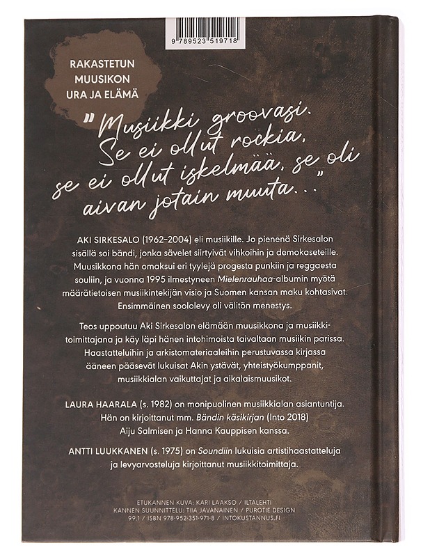 Aki Sirkesalo / musiikki soi - Haarala, Laura - Elämäkerrat ja muistelmat - 10105626440 - 1