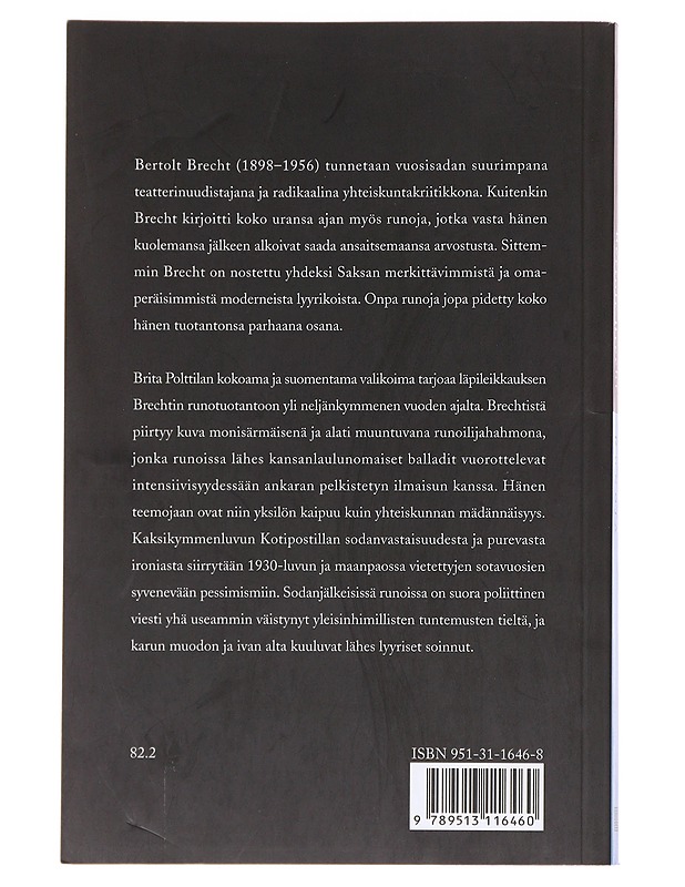 Runoja 1914-1956 - Brecht, Bertolt - Runot ja näytelmät - 10105626506 - 1