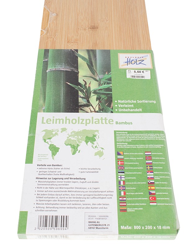 EXCLUSIV HOLZ liimapuulevy, bambua - Rakennustarvikkeet - 10105626559 - 1