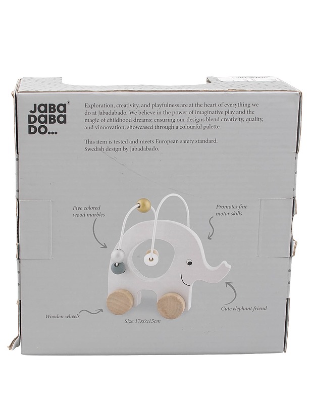 JABADABADO Vetolelu Elefantti helmisokkelolla - Lasten lelut - 10105626650 - 2
