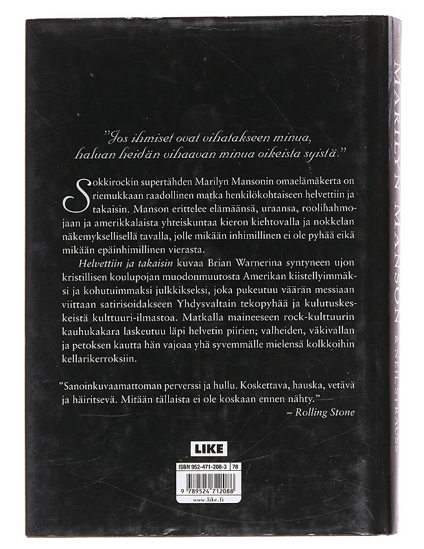 Helvettiin ja takaisin - Manson, Marilyn - Elämäkerrat ja muistelmat - 10105626846 - 1
