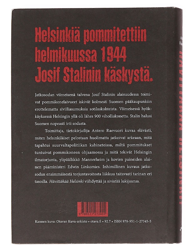Hävittäkää Helsinki! - Antero Raevuori - Historiakirjat - 10105626866 - 1