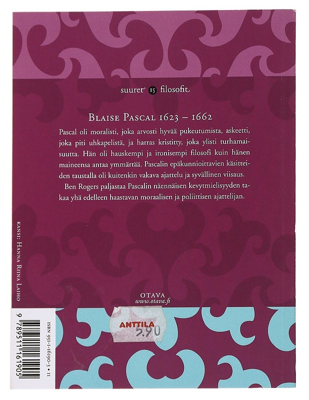 Pascal / turhamaisuuden ylistys - Ben Rogers - Harrastekirjat - 10105626904 - 1