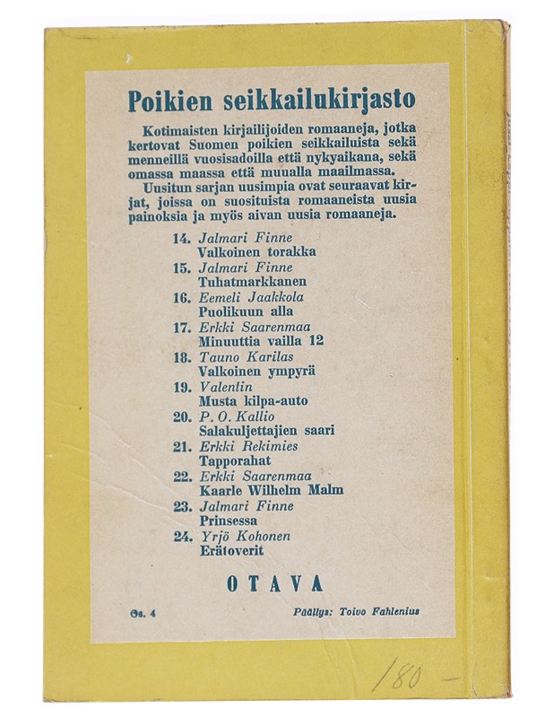 Vaeltajavartion urotyö - Jussi Lappi-Seppälä - Romaanit ja novellit - 10105627000 - 1