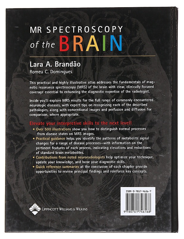 Mr spectroscopy of the brain - Brandao, Lara A - Tietokirjat ja oppaat - 10105627013 - 1