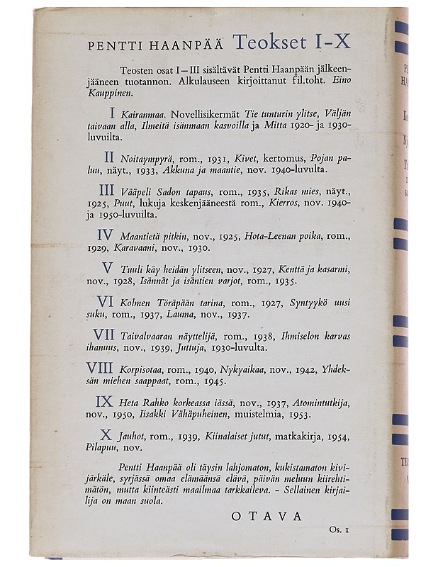 Korpisotaa, Nykyaikaa , Yhdeksän . - Pentti Haanpää - Romaanit ja novellit - 10105627081 - 1