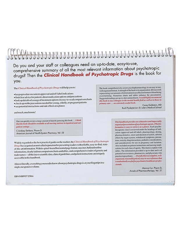 Clinical Handbook of Psychotropic Drugs - Kalyna Z. Bezchlibnyk-Butler - Tietokirjat ja oppaat - 10105627104 - 1