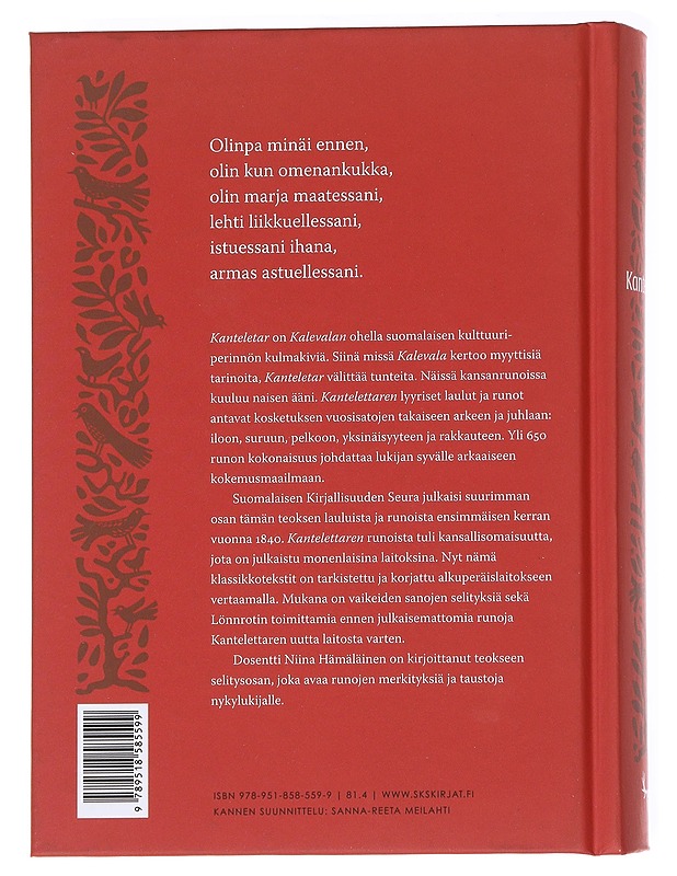 Kanteletar ja opas sen lukemiseen - Lönnrot, Elias - Runot ja näytelmät - 10105627219 - 1