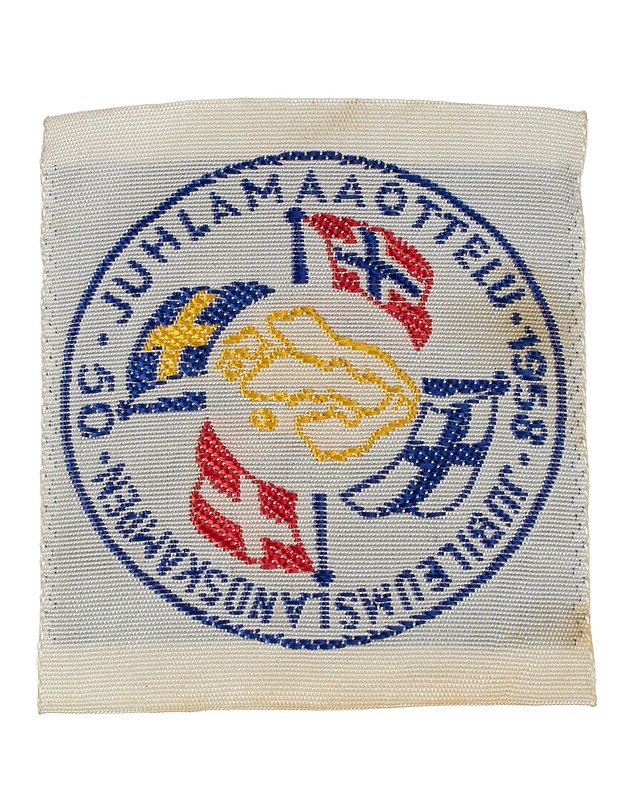 Kangasmerkki, Juhlamaaottelu 1958, 5,5x5,5 cm - Ompelu - 10105627392 - 0