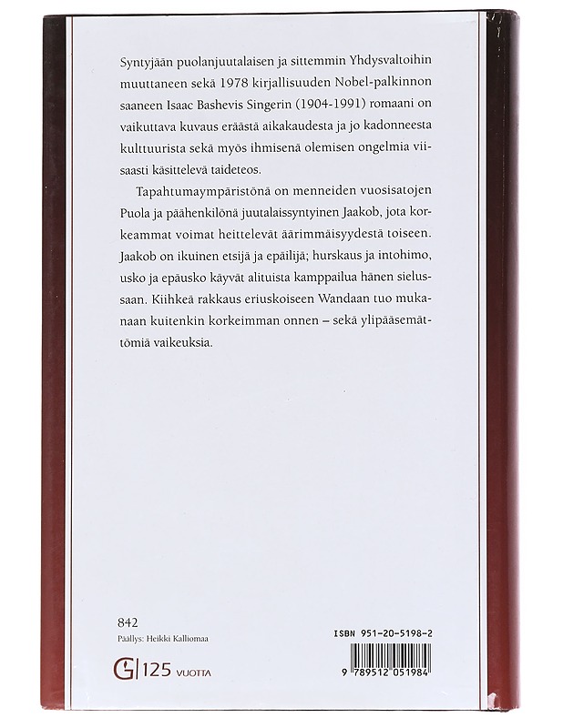 ORJA - Singer, Isaac Bashevis - Romaanit ja novellit - 10105627691 - 1