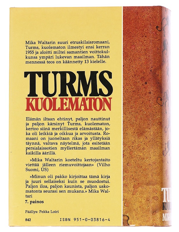 Turms, kuolematon  - Mika Waltari - Romaanit ja novellit - 10105627832 - 1
