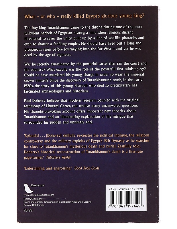 The mysterious death of Tutankhamon - Paul Doherty - Historiakirjat - 10105627841 - 1