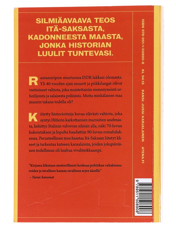 Muurin takana : Itä-Saksan historia 1949-1990 - Hoyer, Katja - Historiakirjat - 10105627900 - 1