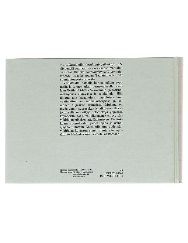 Vermlannin päiväkirja 1821 - K. A. Gottlund - Historiakirjat - 10105627961 - 1