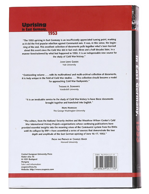 Uprising in East Germany 1953 - Byrne, Malcolm - Historiakirjat - 10105627990 - 1