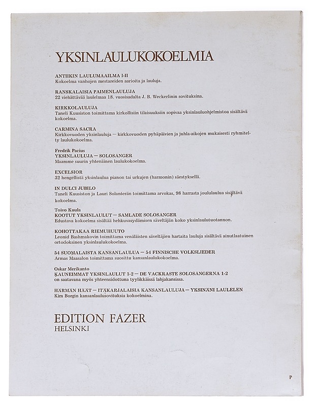 Kauneimmat Yksinlaulut 1 - Oskar Merikanto - Tietokirjat ja oppaat - 10105628021 - 1