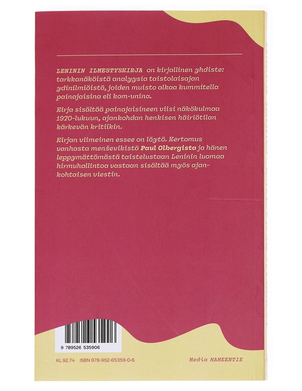 Leninin ilmestyskirja / kirjoituksia painajaisista, historiasta, kulttuurista ja politiikasta - Riikka Tanner - Tietokirjat - 10105628066 - 1