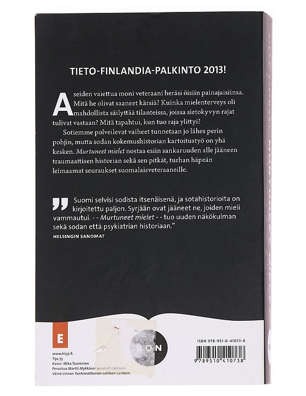 Murtuneet mielet : taistelu suomalaissotilaiden hermoista 1939-1945 - Ville Kivimäki - Romaanit ja novellit - 10105628303 - 1