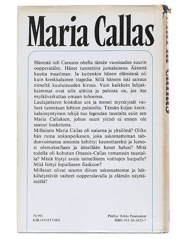 Maria Callas - Stassinopoulos, Arianna - Elämäkerrat ja muistelmat - 10105628729 - 1