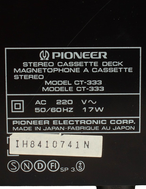 PIONEER CT-333 stereokasettidekki - Audio - 10105628744 - 3