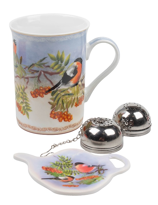 Birds Polish : Punatulkku-aiheinen teenhaudutussetti - Mukit ja kahvikupit - 10105628867 - 1