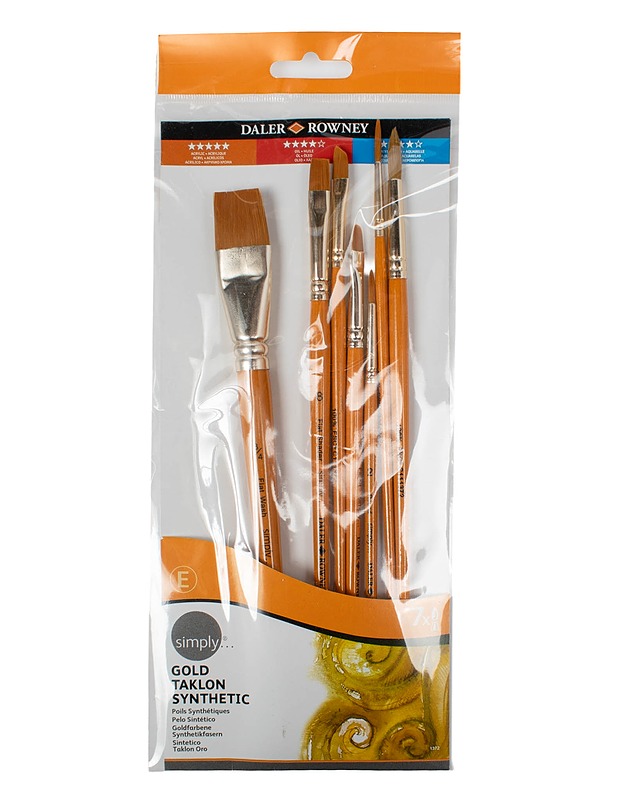 DALER ROWNEY synteettinen Taklon-sivellin - setti, 7 kpl/pkt - Askartelu - 10105628894 - 0